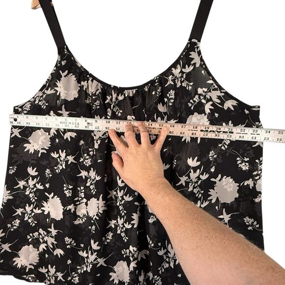 Lane Bryant SIZE 22 Womens Grosgrain Ribbon Straps Black White Floral Chiffon - Picture 5 of 10